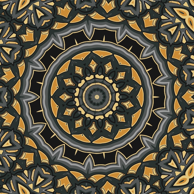 Seamless pattern with mandala ornament Traditional Arabic Indian motifs