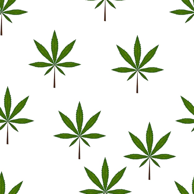 Seamless pattern with marijuana leaves. Vector illustration.