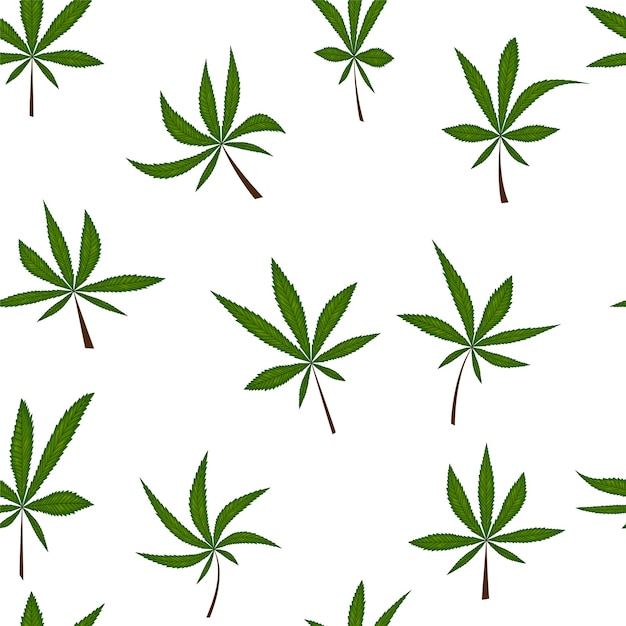 Seamless pattern with marijuana leaves