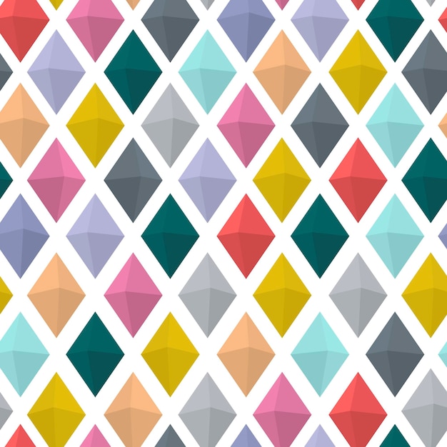 Seamless pattern with multi colored rhombus Paper textile web design Geometric background