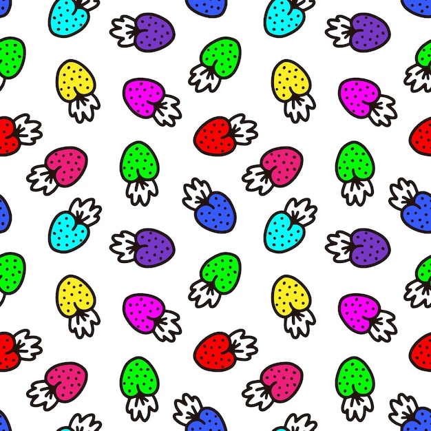 Seamless pattern with multicolored berries Vector illustration