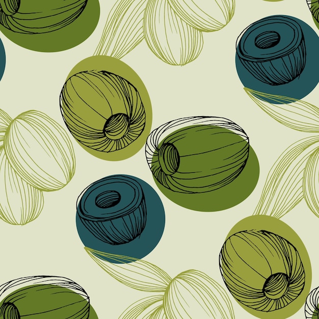 Seamless pattern with olive branch