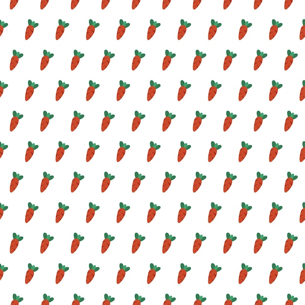 Seamless pattern with one type flat carrots Cartoon vector illustration