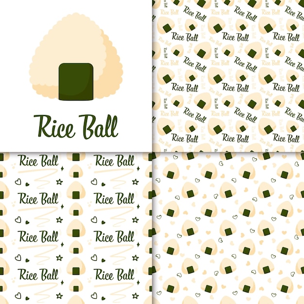 Seamless pattern with Onigiri for decoration