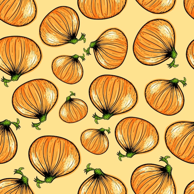 Seamless pattern with onions.