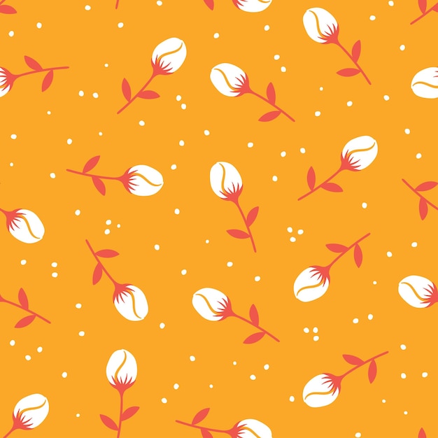 Seamless pattern with orange flowers