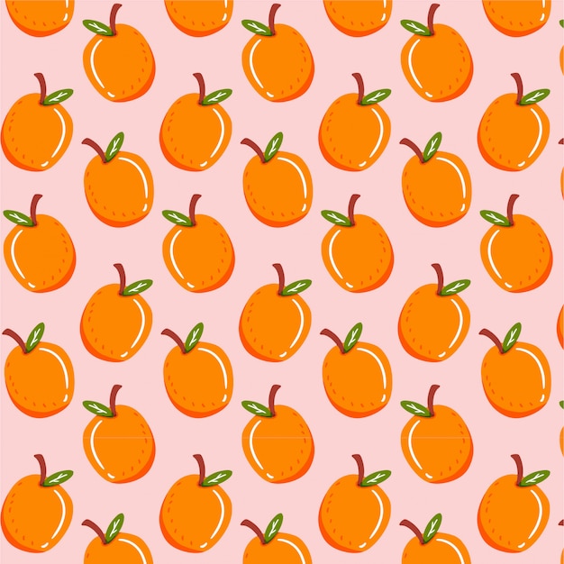 Seamless pattern with orange fruit