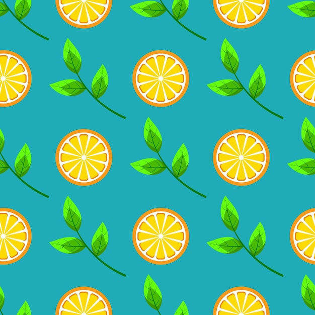 Seamless pattern with orange motif