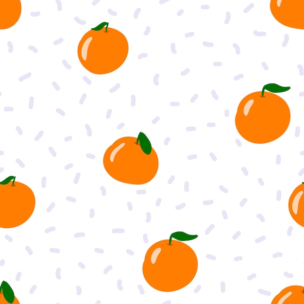 Seamless pattern with oranges Fruit repeated background Vector bright print