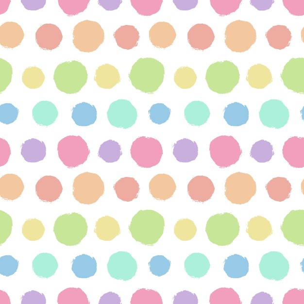 Seamless pattern with painted polka dot texture