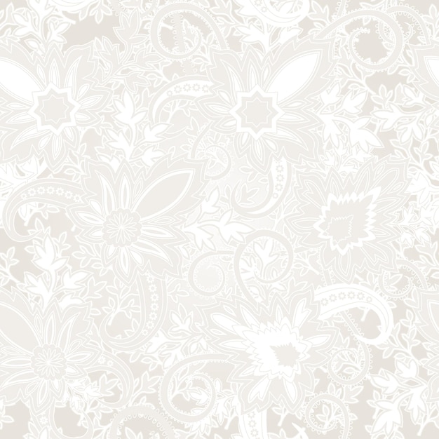 Seamless pattern with paisley and Eastern ornaments