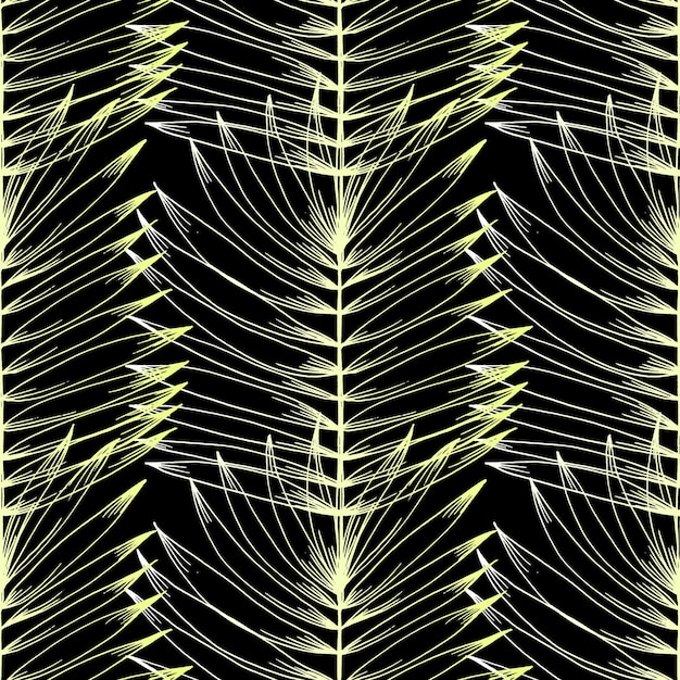 Seamless pattern with palm leaves