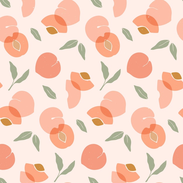 Seamless pattern with peaches