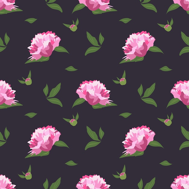 Seamless pattern with peonies