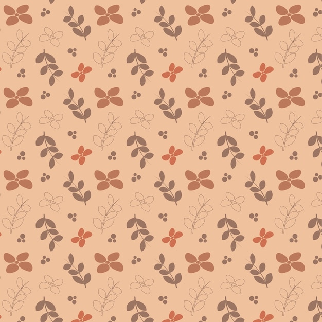 Seamless pattern with pink flowers