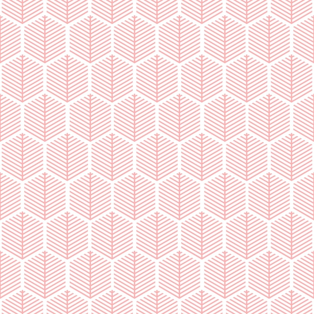 Seamless pattern with pink geometric plant.