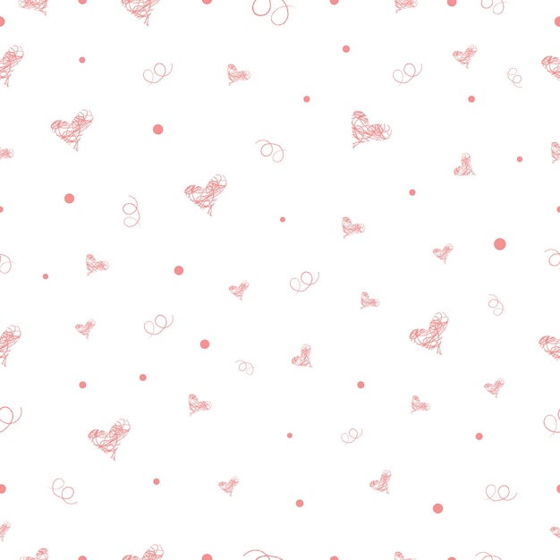 Seamless pattern with pink hearts.