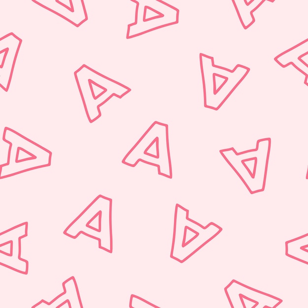 Seamless pattern with pink A letters