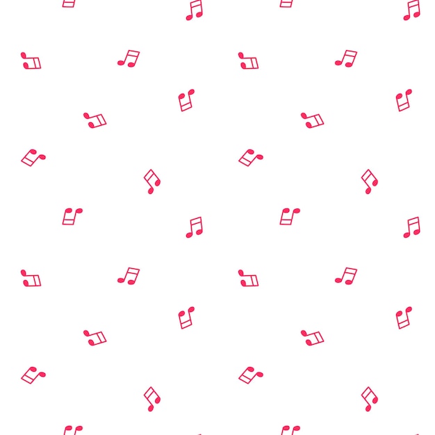 Vector seamless pattern with pink musical notes