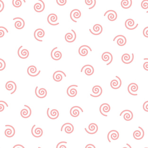 Seamless pattern with pink spirals