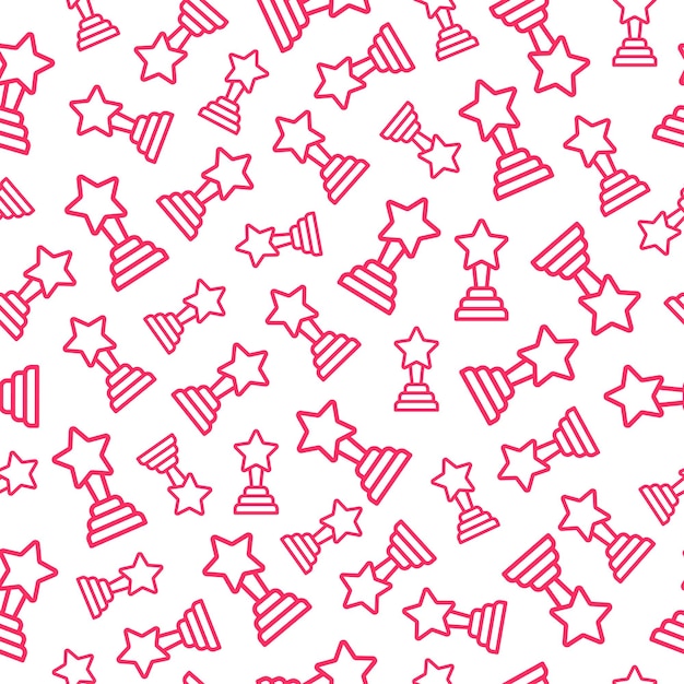 Seamless pattern with pink trophy icons