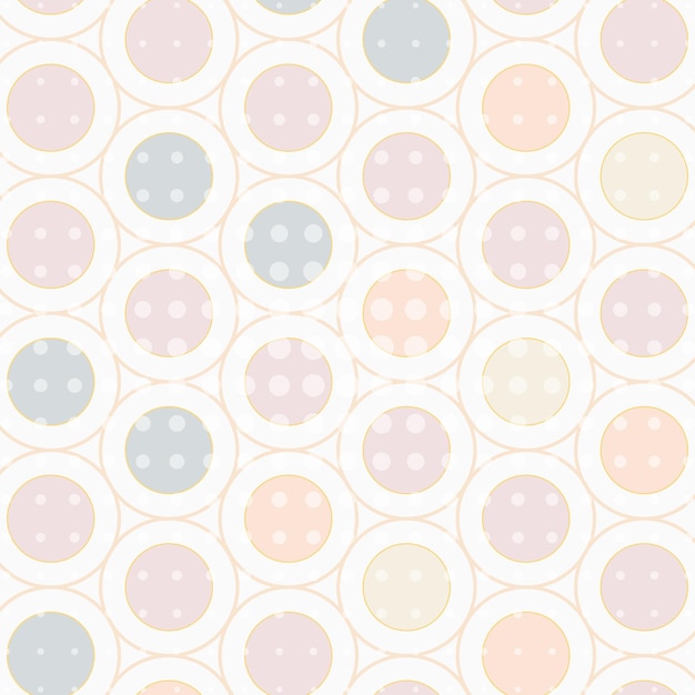 Vector seamless pattern with polka dots in pastel colors