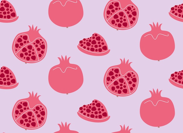 Seamless pattern with pomegranate