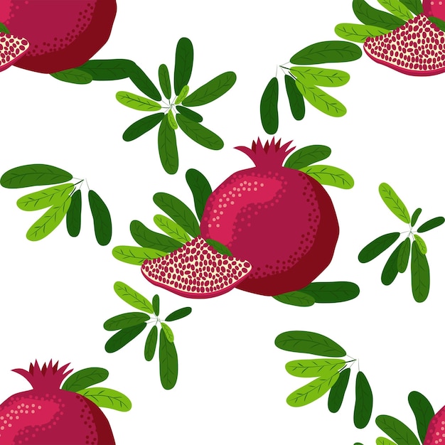 Seamless pattern with pomegranates Decorative patterns of the pomegranate fruit Shana Tova Jewish New Year