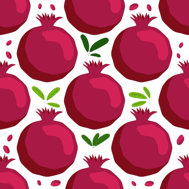 Seamless pattern with pomegranates Decorative patterns of the pomegranate fruit