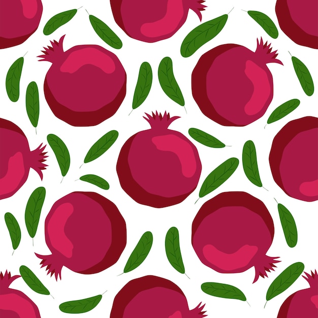 Seamless pattern with pomegranates Decorative patterns of the pomegranate fruit