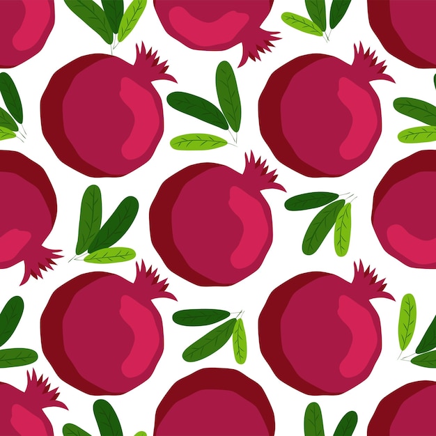 Seamless pattern with pomegranates Decorative patterns of the pomegranate fruit