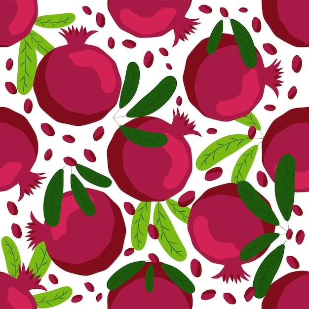 Seamless pattern with pomegranates Decorative patterns of the pomegranate fruit