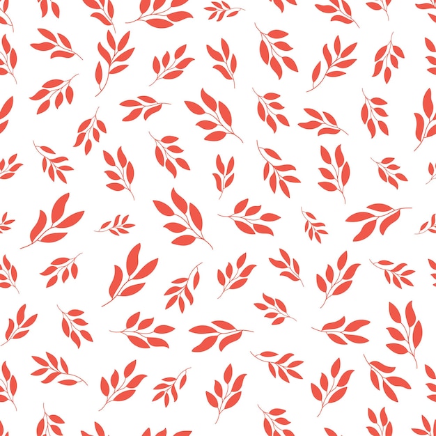 Seamless pattern with red plants