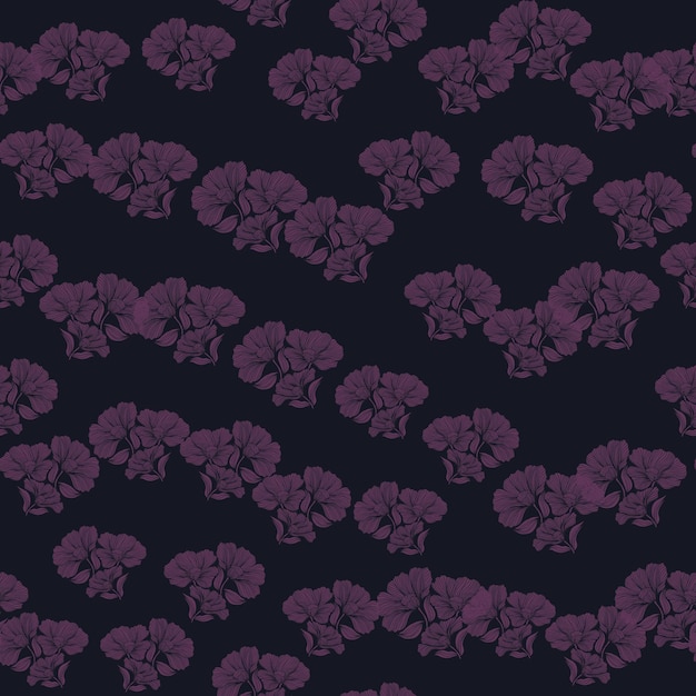 Seamless pattern with retro flowers Vintage floral background