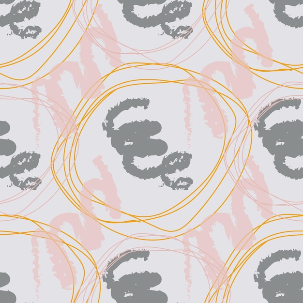 Seamless pattern with rings and swirls