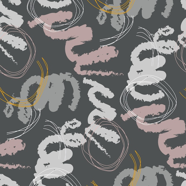 Seamless pattern with rings and swirls