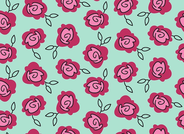 Seamless pattern with rose heads