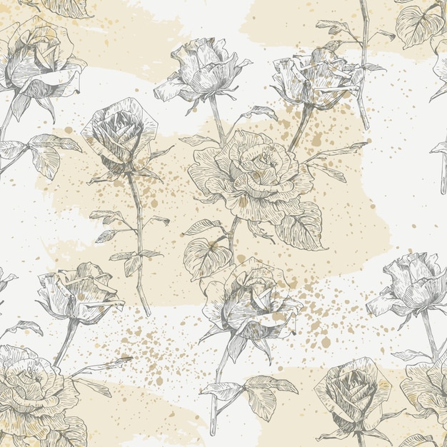 Seamless pattern with rose