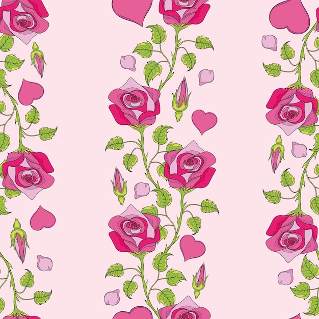 Seamless pattern with roses vector illustration Perfect for background greeting cards and invitations for weddings birthdays Valentine's Day and Mother's Day