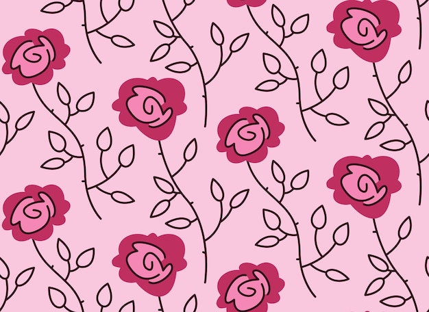 Seamless pattern with roses