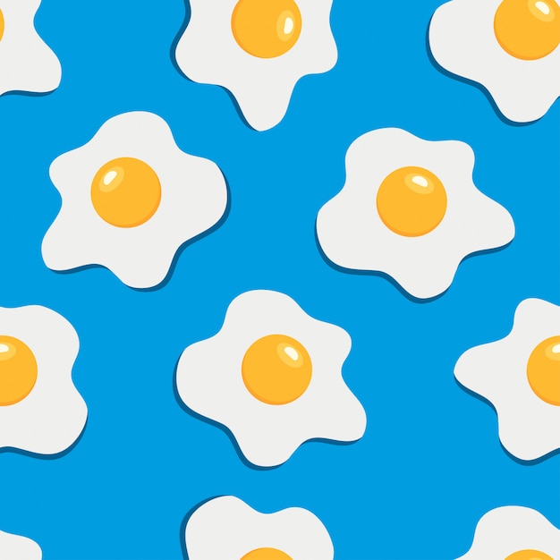 Seamless pattern with scrambled eggs