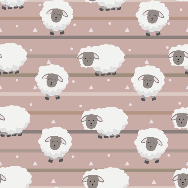 seamless pattern with sheep cartoon background