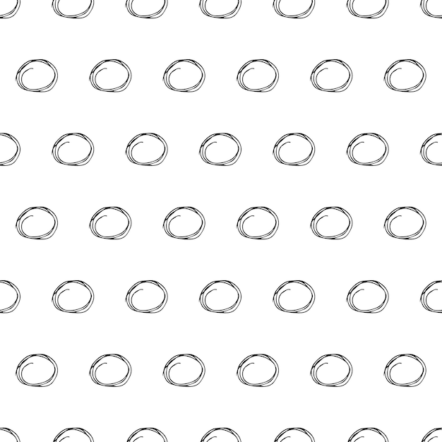 Seamless pattern with sketch circles shape