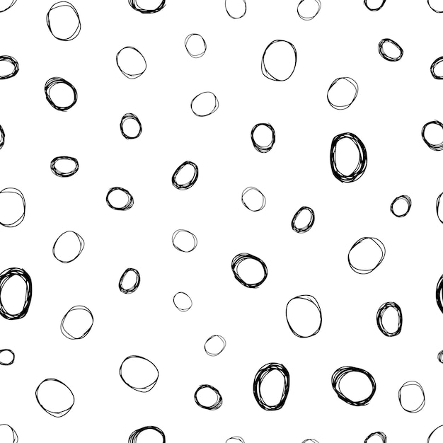 Seamless pattern with sketch circles shape