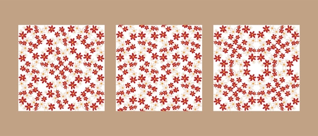 Seamless pattern with small flowers of ocher shades