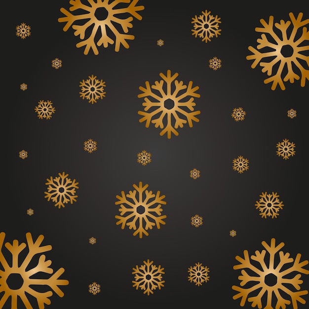 Seamless pattern with snowflakes on black background