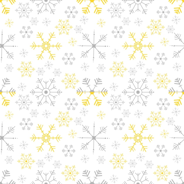 Seamless pattern with snowflakes Christmas print flat vector illustration