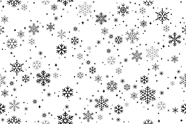 Vector seamless pattern with snowflakes vector rectangular background