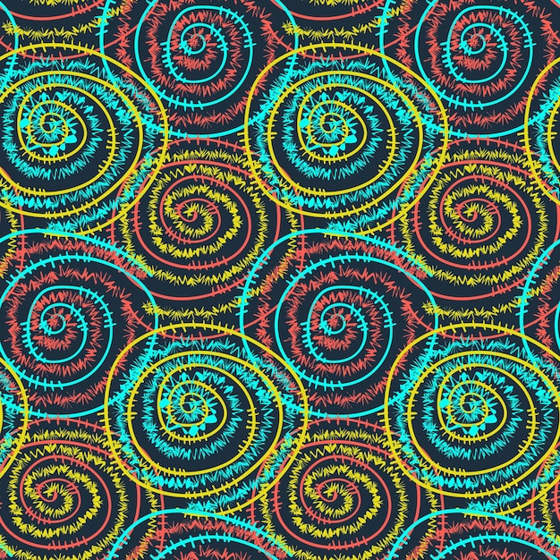 Seamless pattern with sparkling spiral tinsels