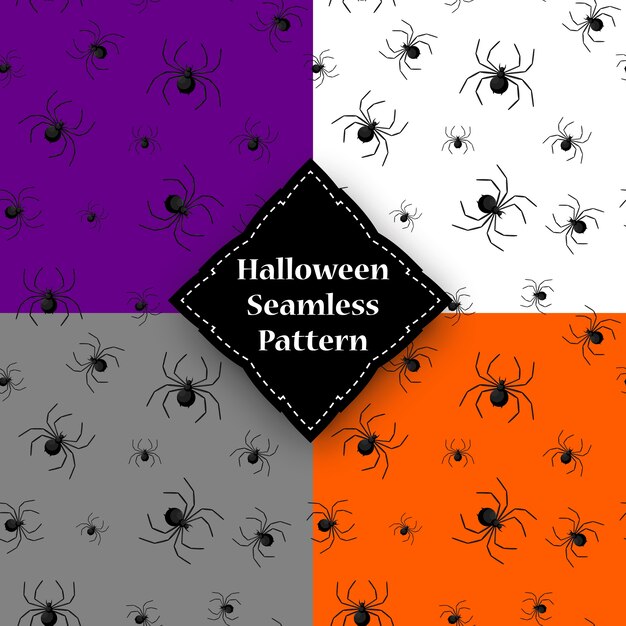 Seamless pattern with spider web on Halloween